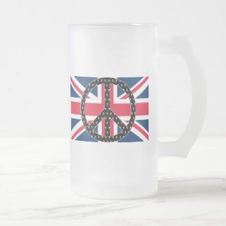 イギリスの平和スカル フロストグラスビールジョッキ