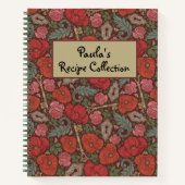 イギリスの庭でのヴィンテージのトンボの飛行をイメージしたレシピ ノートブック (正面)