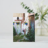 イギリスの庭のホリホックと花 ポストカード (スタンド正面)