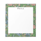 イギリスの庭園を飛ぶビンテージのトンボ, ヴィクトリアン調の美しい模様とオリジナルテキストを使用して ノートパッド (正面)