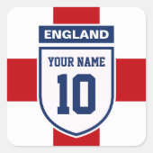イギリスの忠誠ファン – カスタマイズ可能な名前番号 スクエアシール (正面)