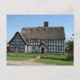 イギリスの情景、ハーフティンバーと草葺きのコテージ ポストカード