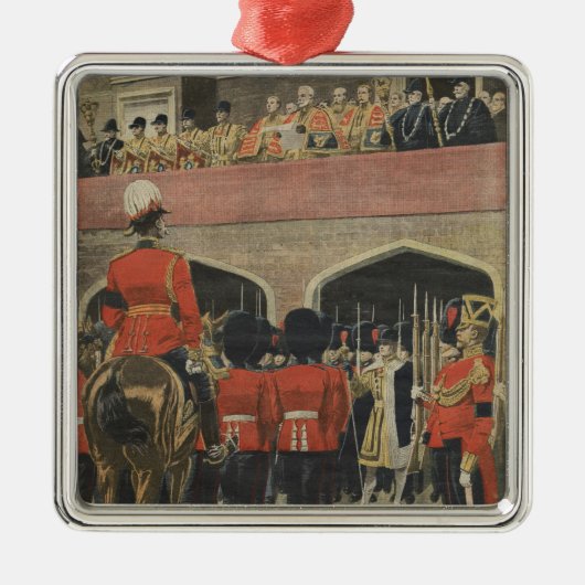 イギリスの新しい王ジョージ五世の布告 メタルオーナメント (正面)