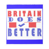 イギリスの方が良い単語デザイン ノートパッド (正面)