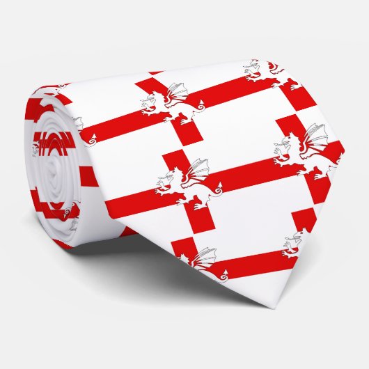 イギリスの旗およびドラゴン ネクタイ (ロール)