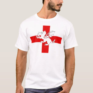 イギリスの旗およびドラゴン Tシャツ