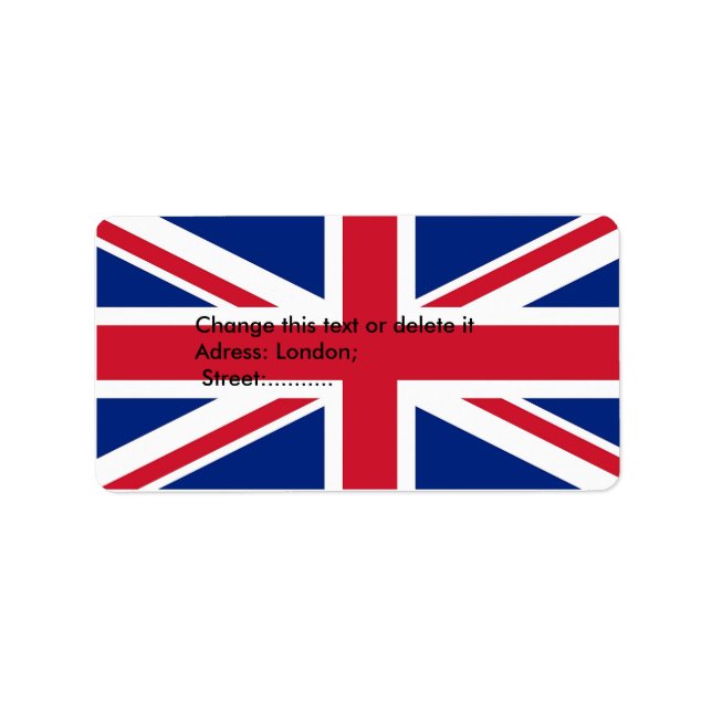 イギリスの旗が付いているカスタムなラベル ラベル (正面)