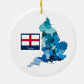 イギリスの旗そして地図 セラミックオーナメント (裏面)