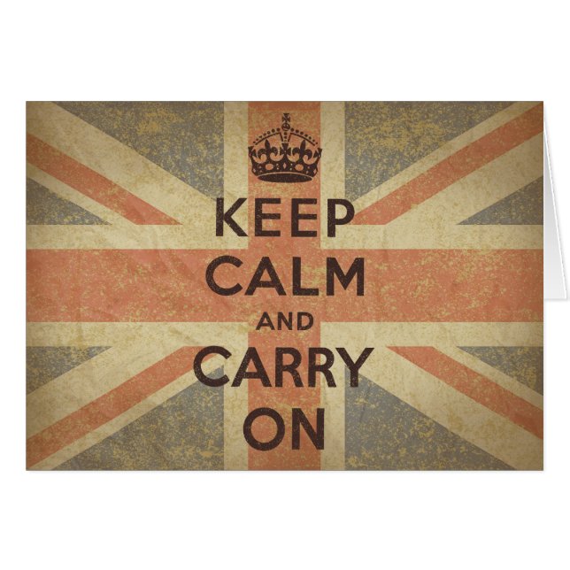 イギリスの旗とのKeep Calm and Carry On (正面横)