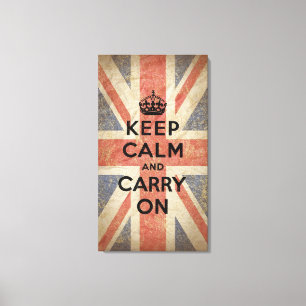 イギリスの旗とのKeep Calm and Carry On キャンバスプリント