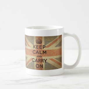 イギリスの旗とのKeep Calm and Carry On コーヒーマグカップ