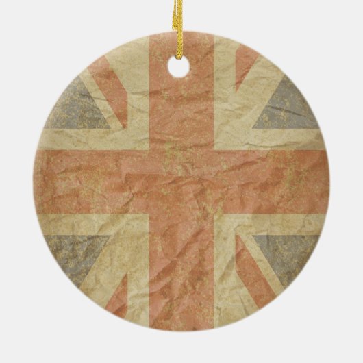 イギリスの旗とのKeep Calm and Carry On セラミックオーナメント (裏面)