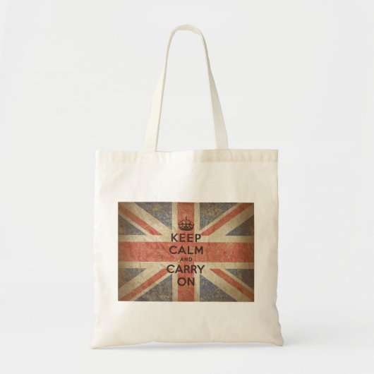 イギリスの旗とのKeep Calm and Carry On トートバッグ (正面)