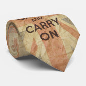 イギリスの旗とのKeep Calm and Carry On ネクタイ (ロール)