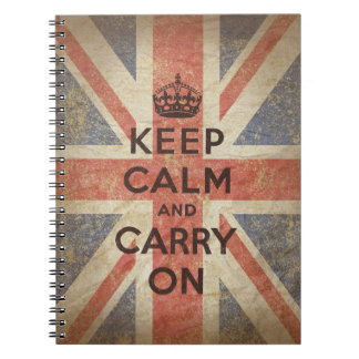 イギリスの旗とのKeep Calm and Carry On ノートブック
