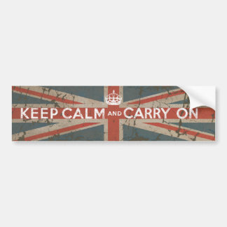 イギリスの旗とのKeep Calm and Carry On バンパーステッカー