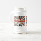 イギリスの旗とのKeep Calm and Carry On ビールジョッキ (正面左)