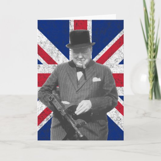 イギリスの旗と提起しているChurchill カード (正面)