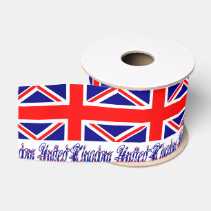 イギリスの旗と文字 グログランリボン