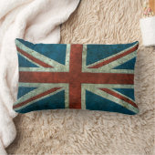 イギリスの旗によって老化させる鋼鉄効果 ランバークッション (ブランケット)