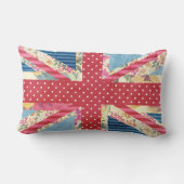 イギリスの旗のキルト|のぼろぼろの上品 ランバークッション (裏面)