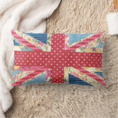 イギリスの旗のキルト|のぼろぼろの上品 ランバークッション (ブランケット)