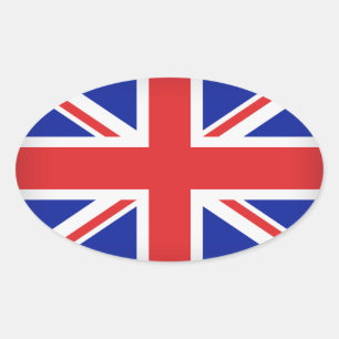 イギリスの旗のステッカー 楕円形シール