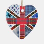 イギリスの旗のタータンチェックの生地パターンオーナメント セラミックオーナメント (右)