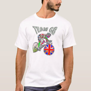 イギリスの旗のチームGBのサイクリングはTシャツに挑みます Tシャツ