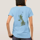 イギリスの旗のハートおよび地図 Tシャツ (裏面)