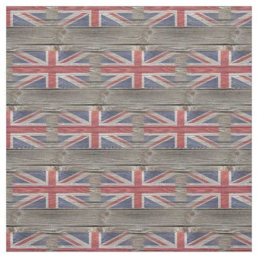 イギリスの旗の古い木製の生地 ファブリック (見本)
