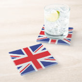 イギリスの旗の図解入りの、写真付きのな版 ガラスコースター (アングル)