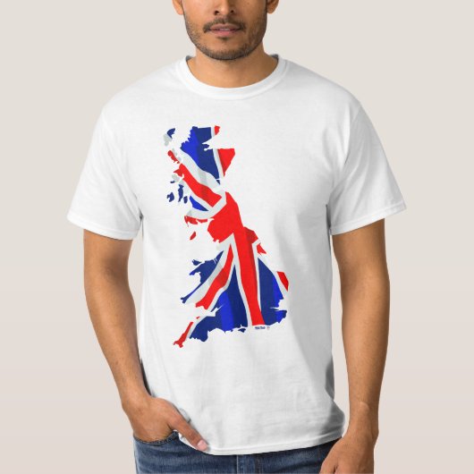 イギリスの旗の地図2Side Tシャツ (正面)