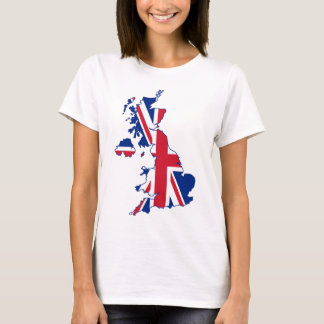 イギリスの旗の地図 Tシャツ
