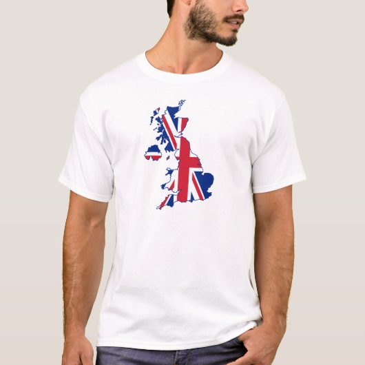 イギリスの旗の地図 Tシャツ (正面)