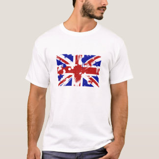 イギリスの旗の(ばちゃばちゃ)跳ねる Tシャツ