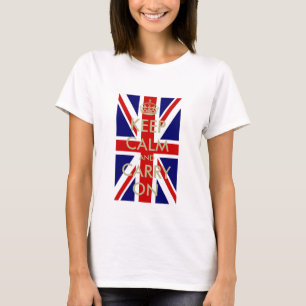 イギリスの旗は女性のための穏やかなTシャツを保ちます Tシャツ