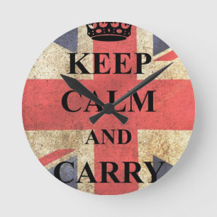 イギリスの旗を続けていくために穏やか保って下さい ラウンド壁時計