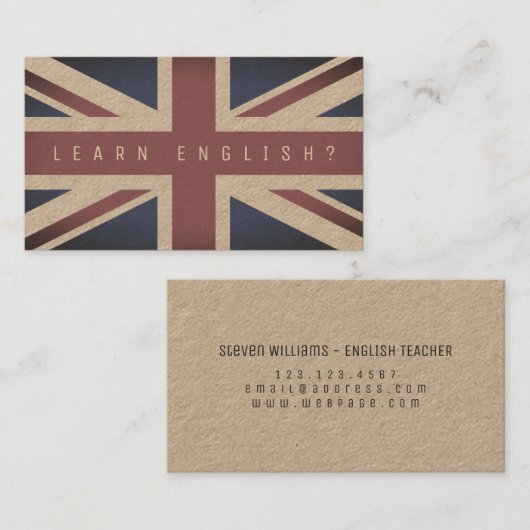 イギリスの旗カバー一見 名刺 (正面/裏面)