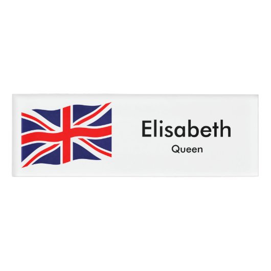 イギリスの旗 + あなたのアイディア 名札 (正面)