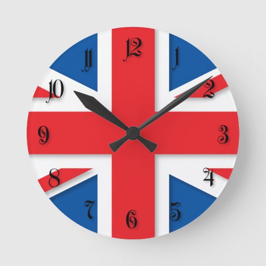 イギリスの旗 ラウンド壁時計 (正面)