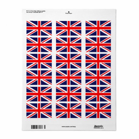 イギリスの旗 ラベル (フルシート)