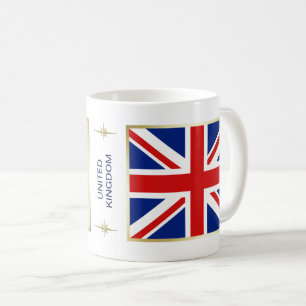 イギリスの旗 + 地図のマグ コーヒーマグカップ
