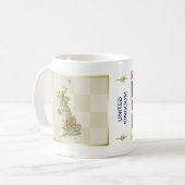 イギリスの旗 + 地図のマグ コーヒーマグカップ (正面左)