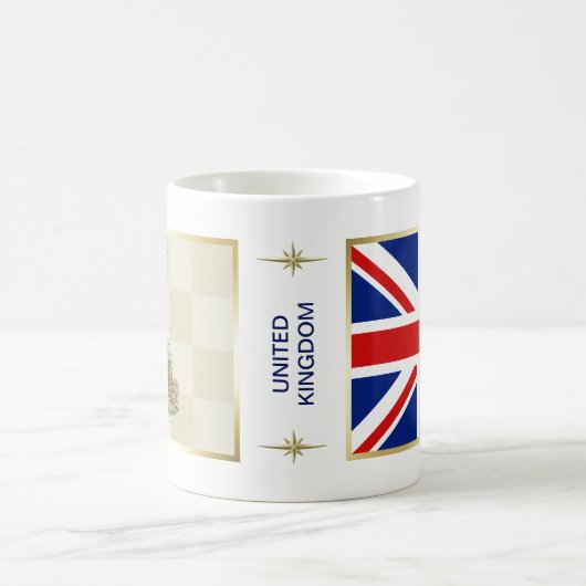 イギリスの旗 + 地図のマグ コーヒーマグカップ (中央)
