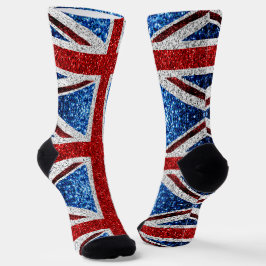 イギリスの旗 赤 青 白 スパークル グリッター ソックス
