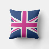 イギリスの旗-青及びピンク クッション (裏面)