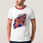 イギリスの旗「n」のライオンのTシャツ Tシャツ (正面)