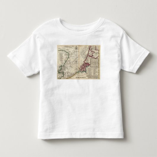 イギリスの海岸の部分の図表 トドラーTシャツ (正面)
