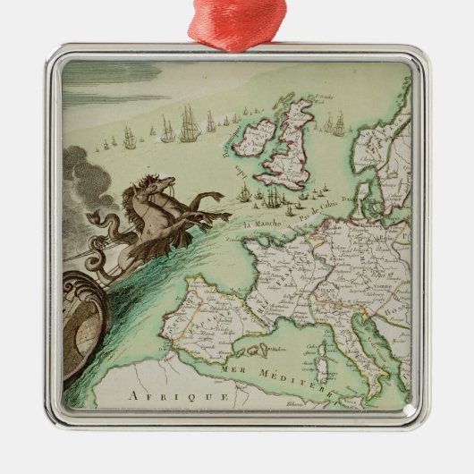 イギリスの海軍攻撃を説明する地図 メタルオーナメント (正面)